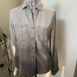 ANTHROPOLOGIE Cloth & Stone Grey Ombré Blouse-S